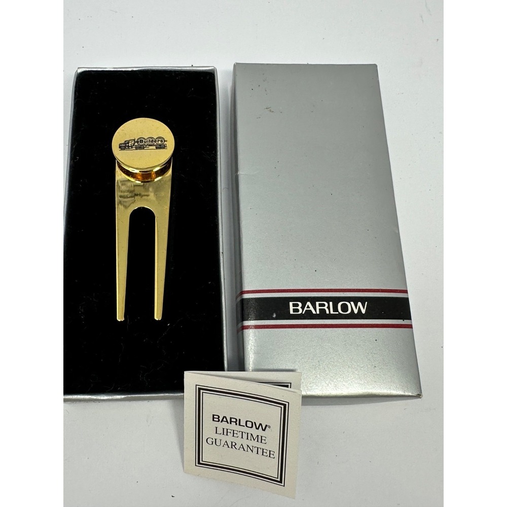 New Barlow ELEGANT GOLF Divot Tool, Ball Marker, Gold Tone Builders Promotional